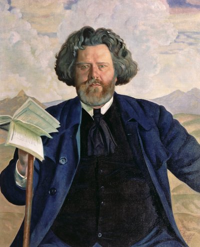 Porträt von Maximilian Voloshin (1877-1932) 1924 von Boris Mikhailovich Kustodiev